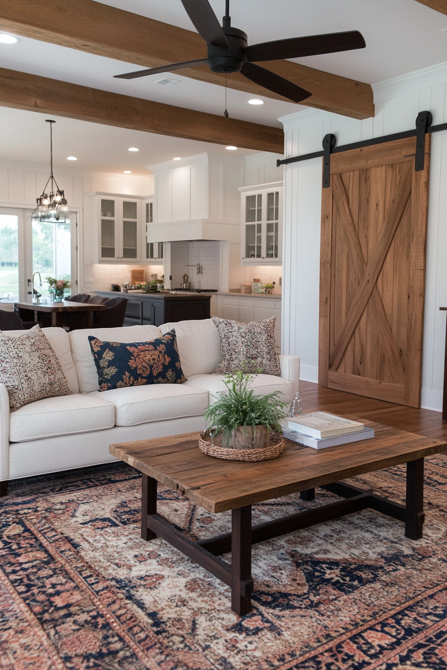 Blending farmhouse touches with Mid-Century furniture