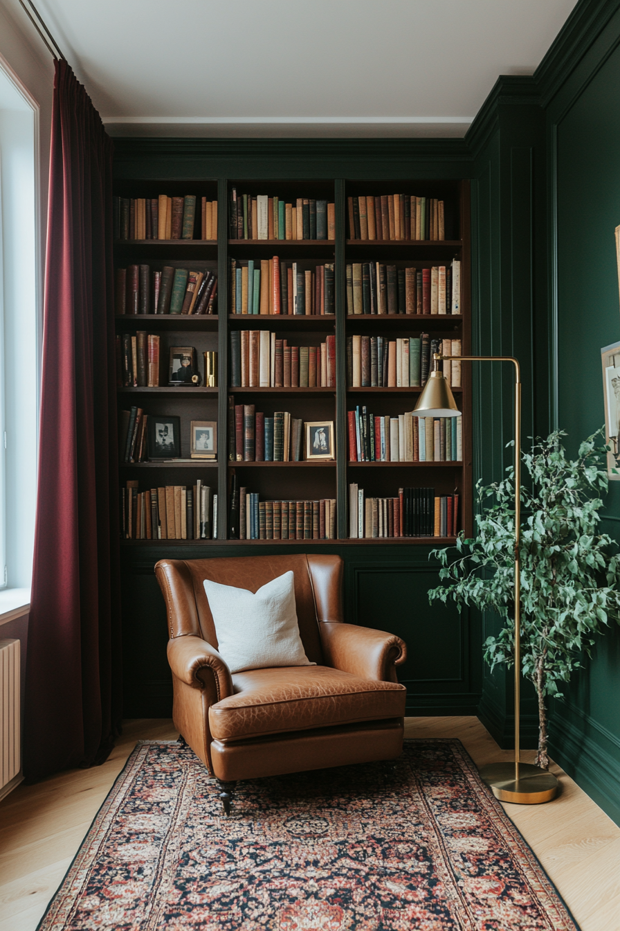 Deep, moody color palette with rich hues