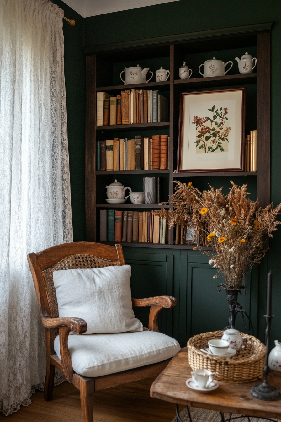 Rustic charm meets Dark Academia with darker tones