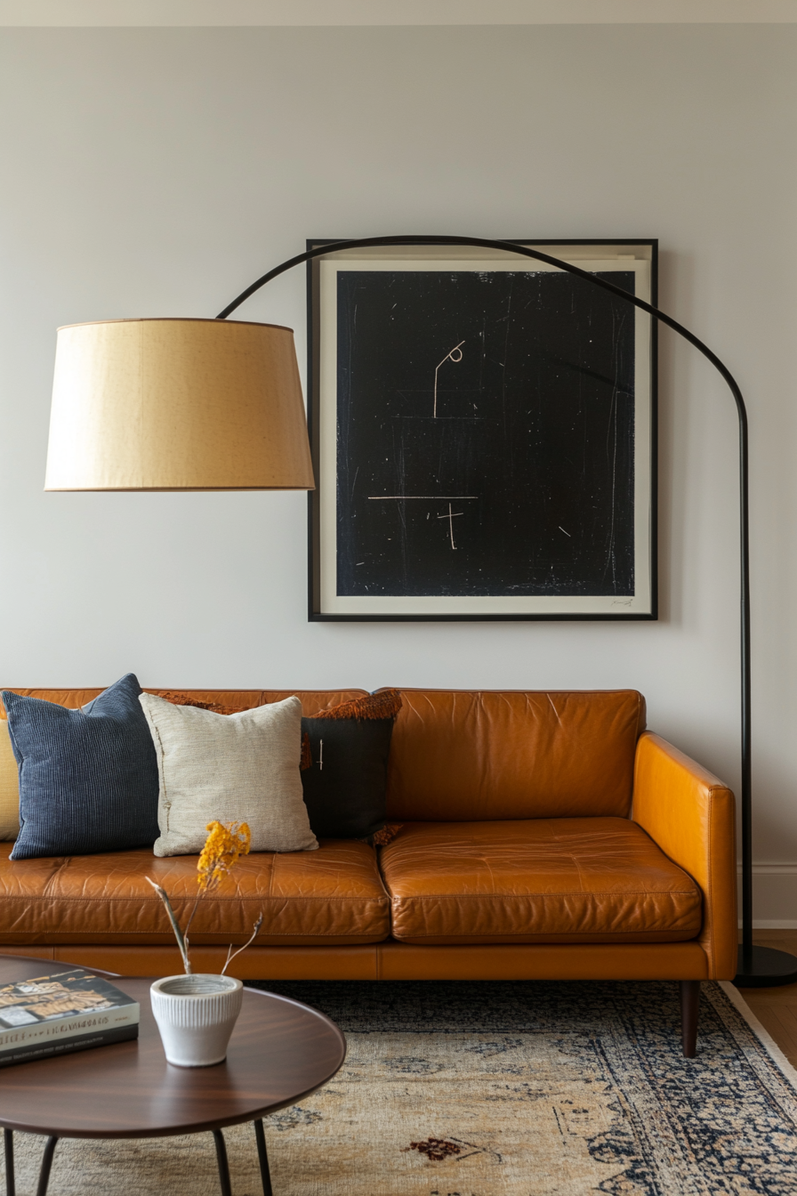 Blending modern furniture with mid-century decor.