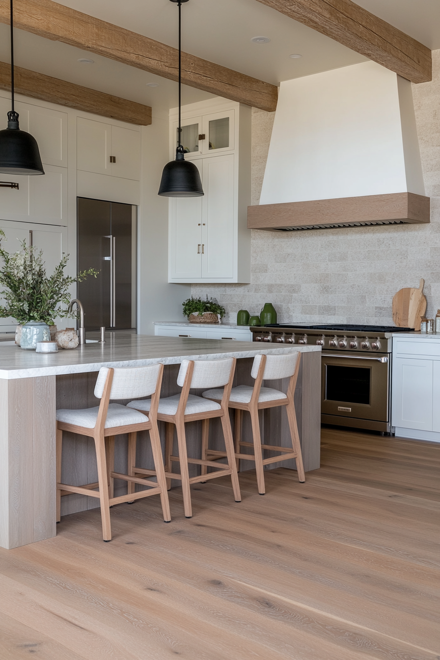 Bright and airy coastal kitchen with aqua accents and sleek finishes