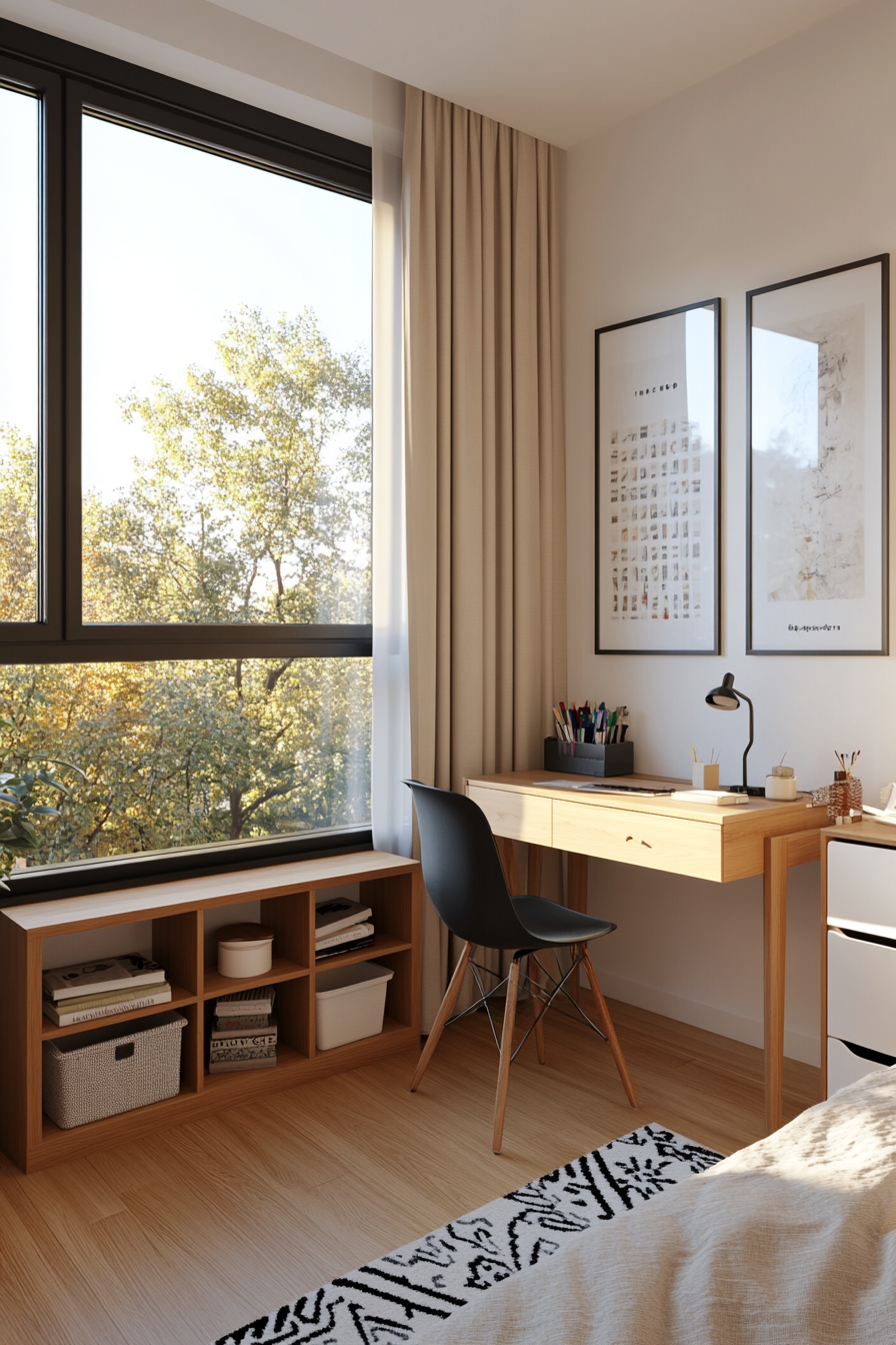 Multi-functional furniture saves space in small bedrooms