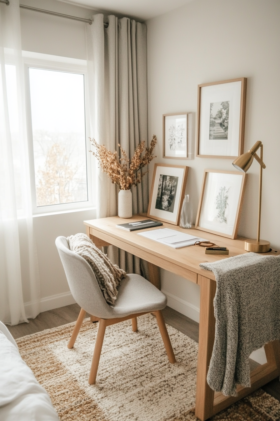 Personalized decor adds warmth to small home office
