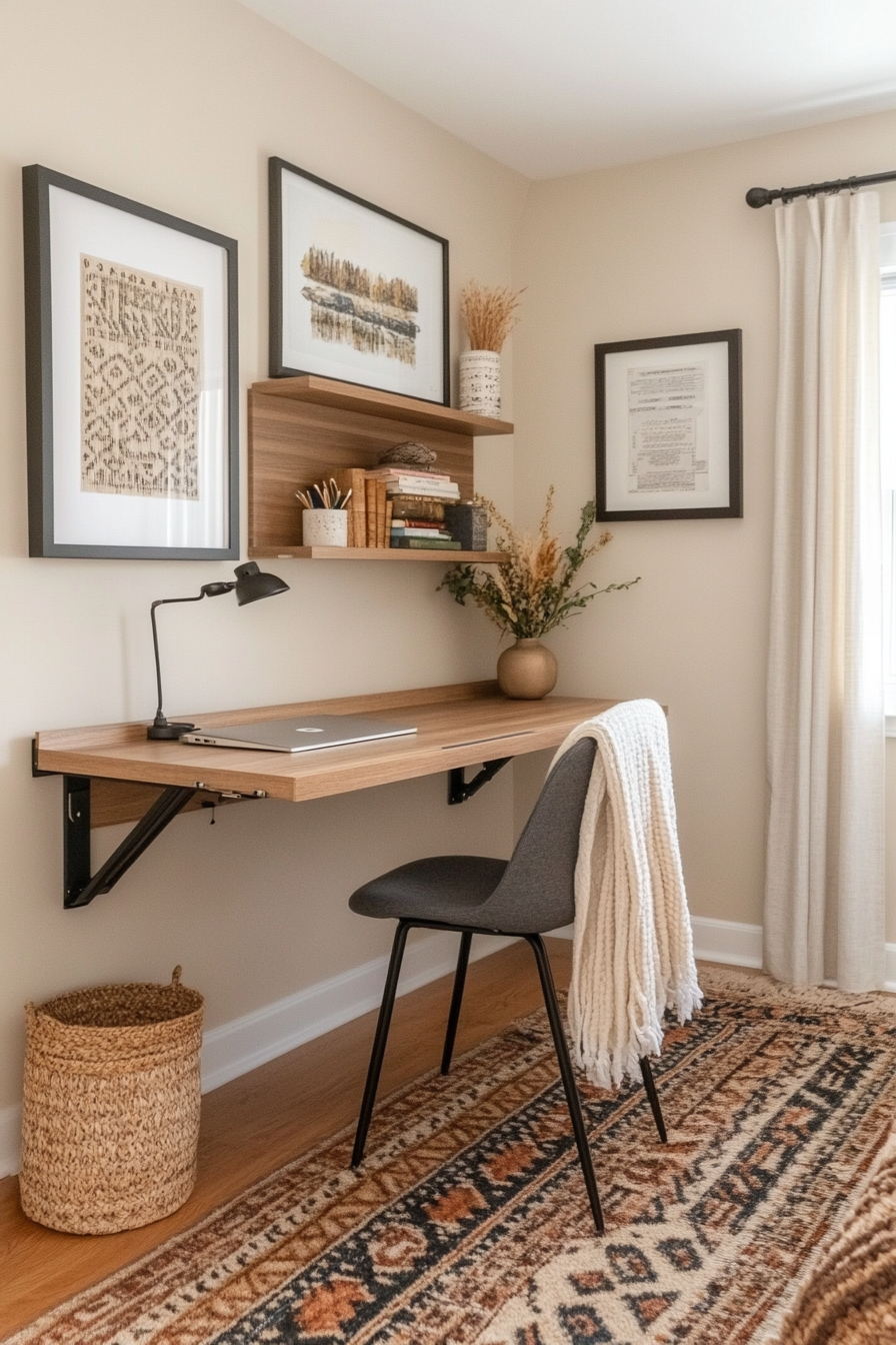 Fold-out desk maximizes space in small offices