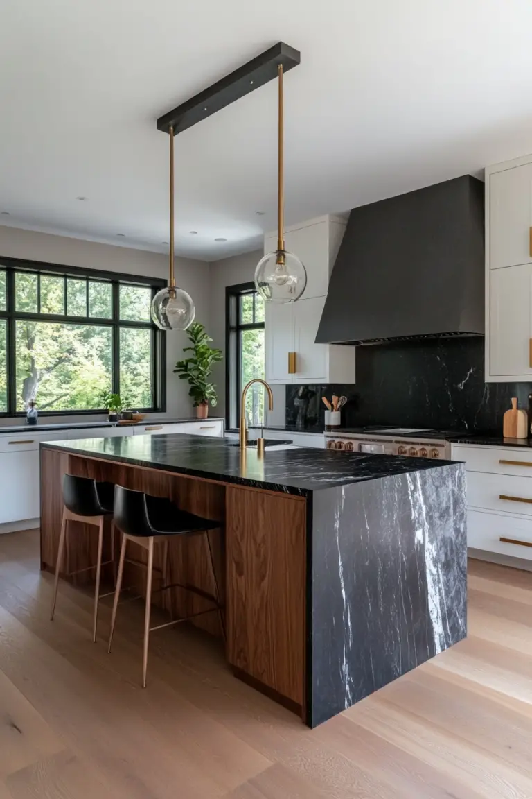 How to Design a Kitchen with White Cabinets and Black Countertops