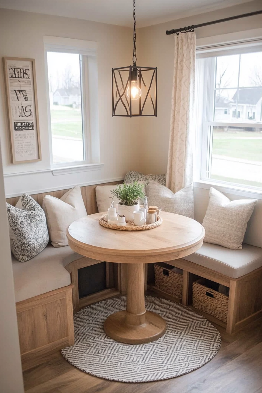 Compact breakfast nook design for small spaces.