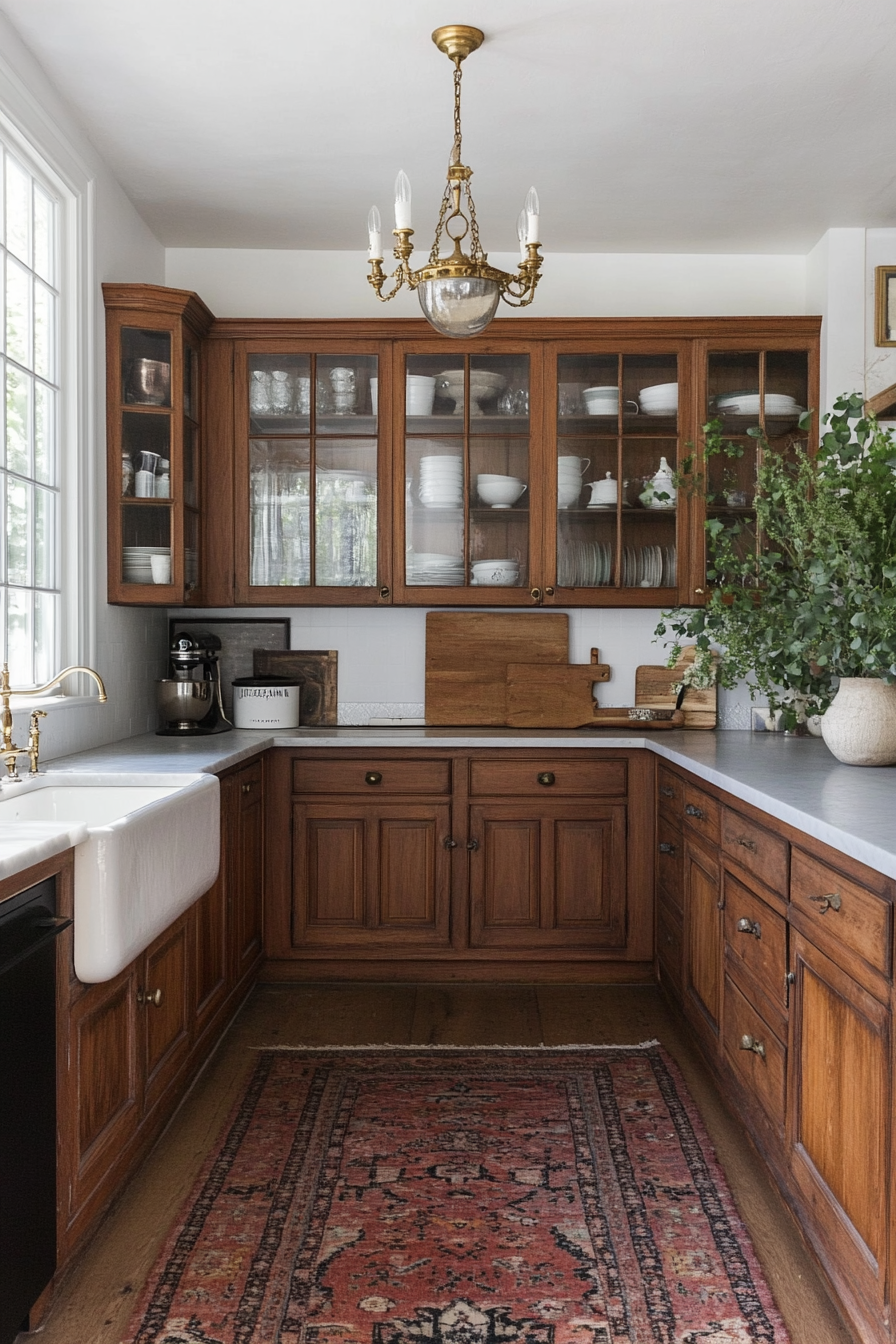 Vintage French kitchen with antique decor