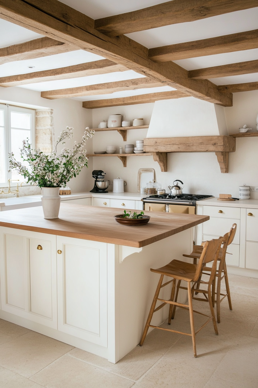 Crisp all-white French kitchen design
