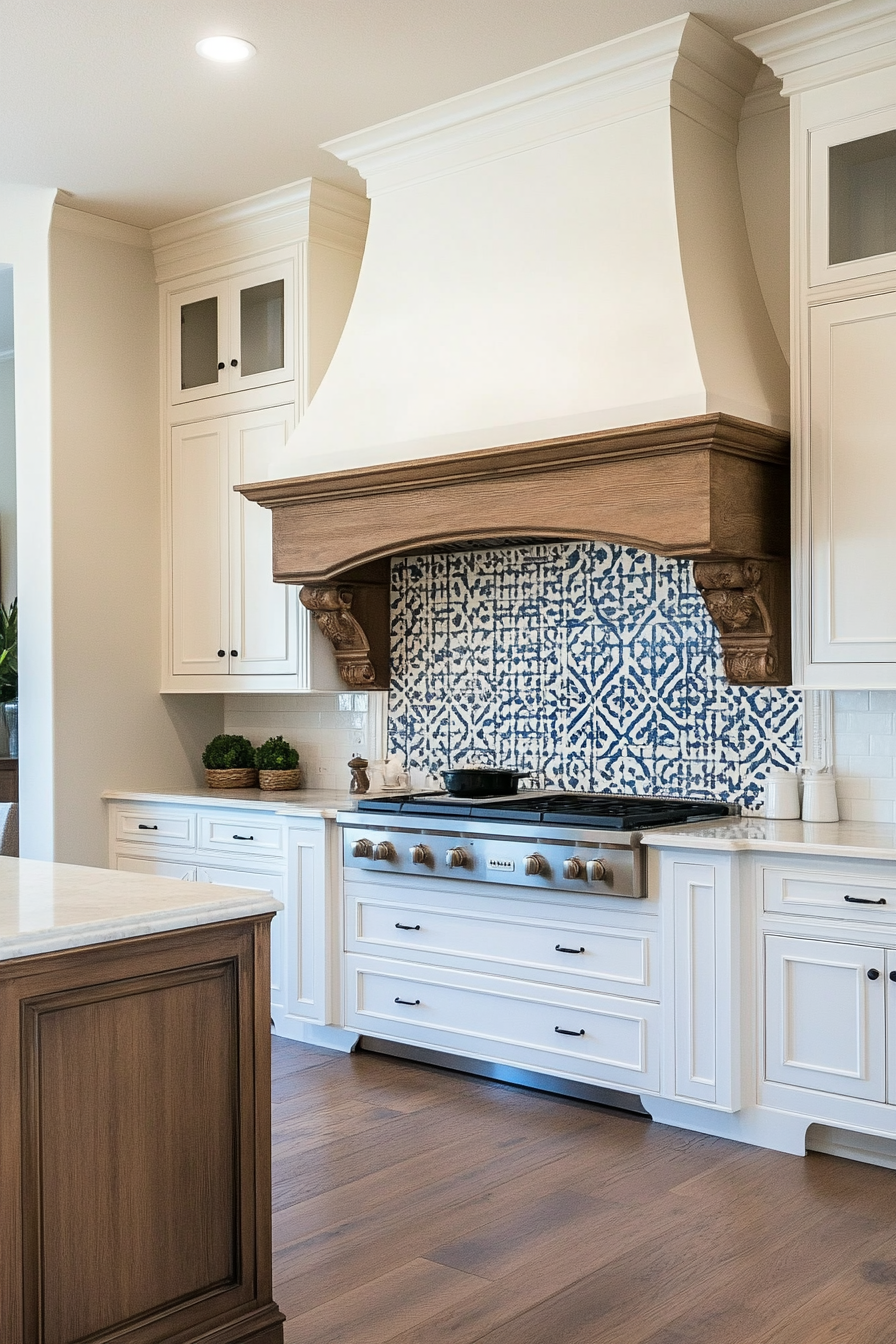 Patterned French tiles in kitchen design