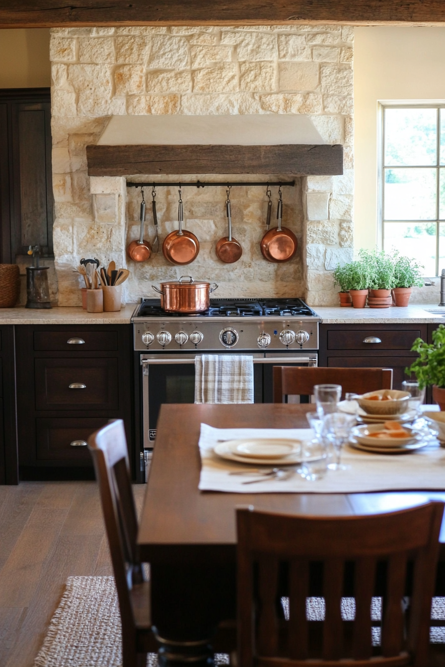 Reclaimed wood and vintage fixtures for rustic charm.