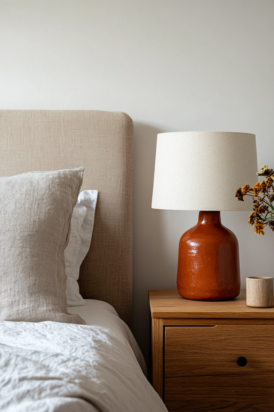 Handmade ceramic table lamp adds artisanal charm