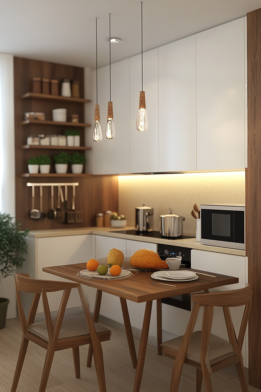 Apartment-friendly small kitchen with compact layout