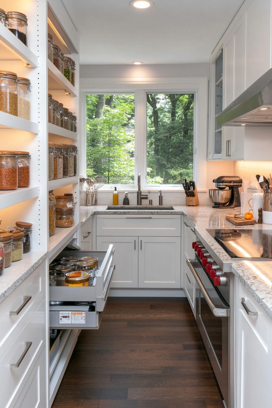 Efficient layout for a small modern kitchen