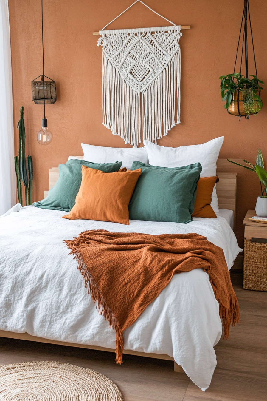 Sage green macrame wall hanging