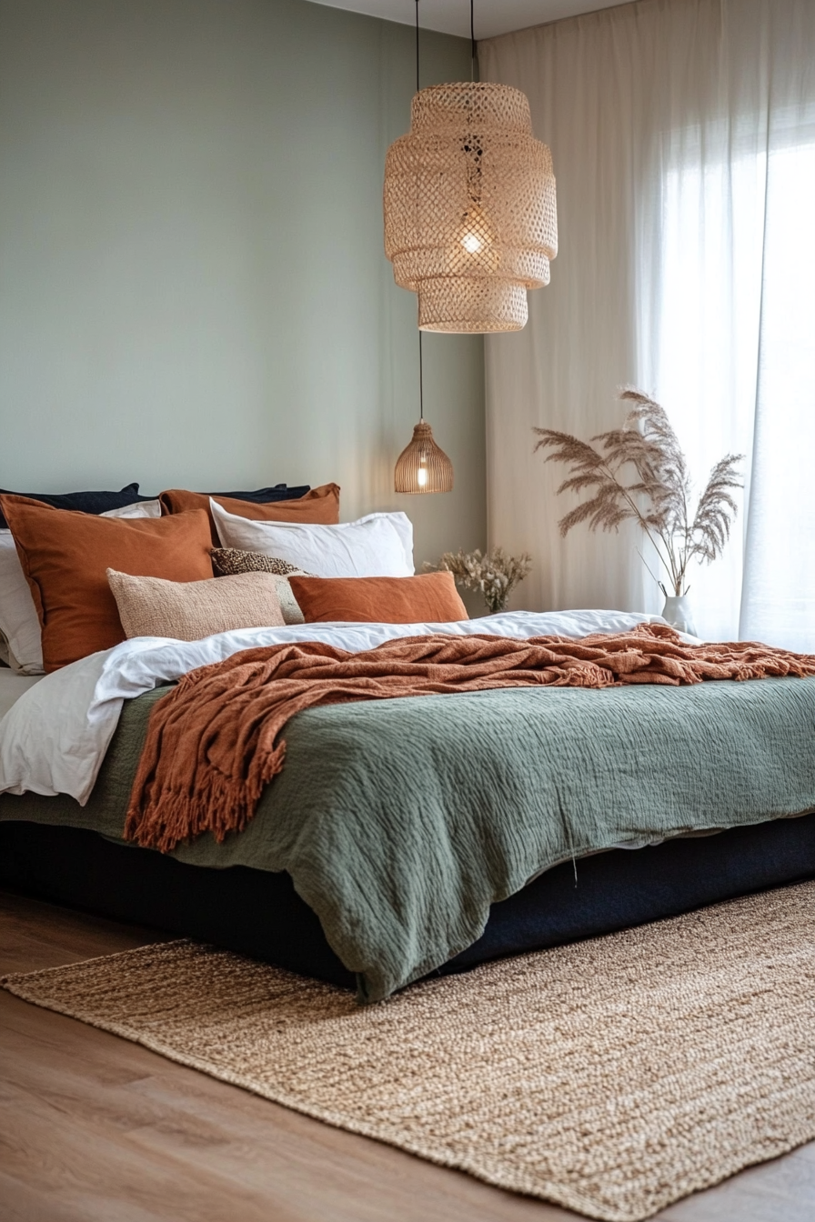 Woven natural fiber rug in neutrals