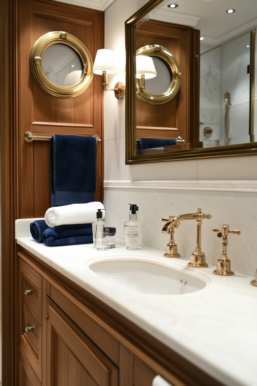 DIY porthole-style mirror for bathrooms