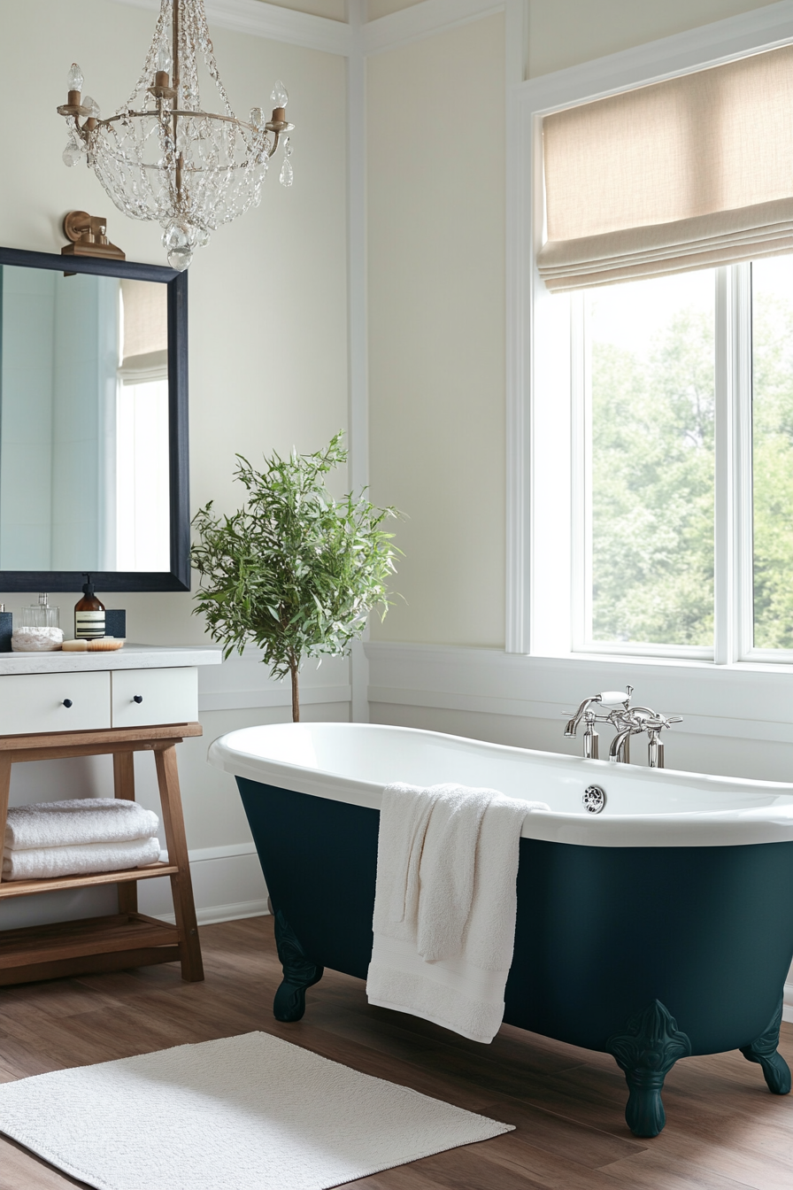Ocean-inspired bathroom with shades of blue