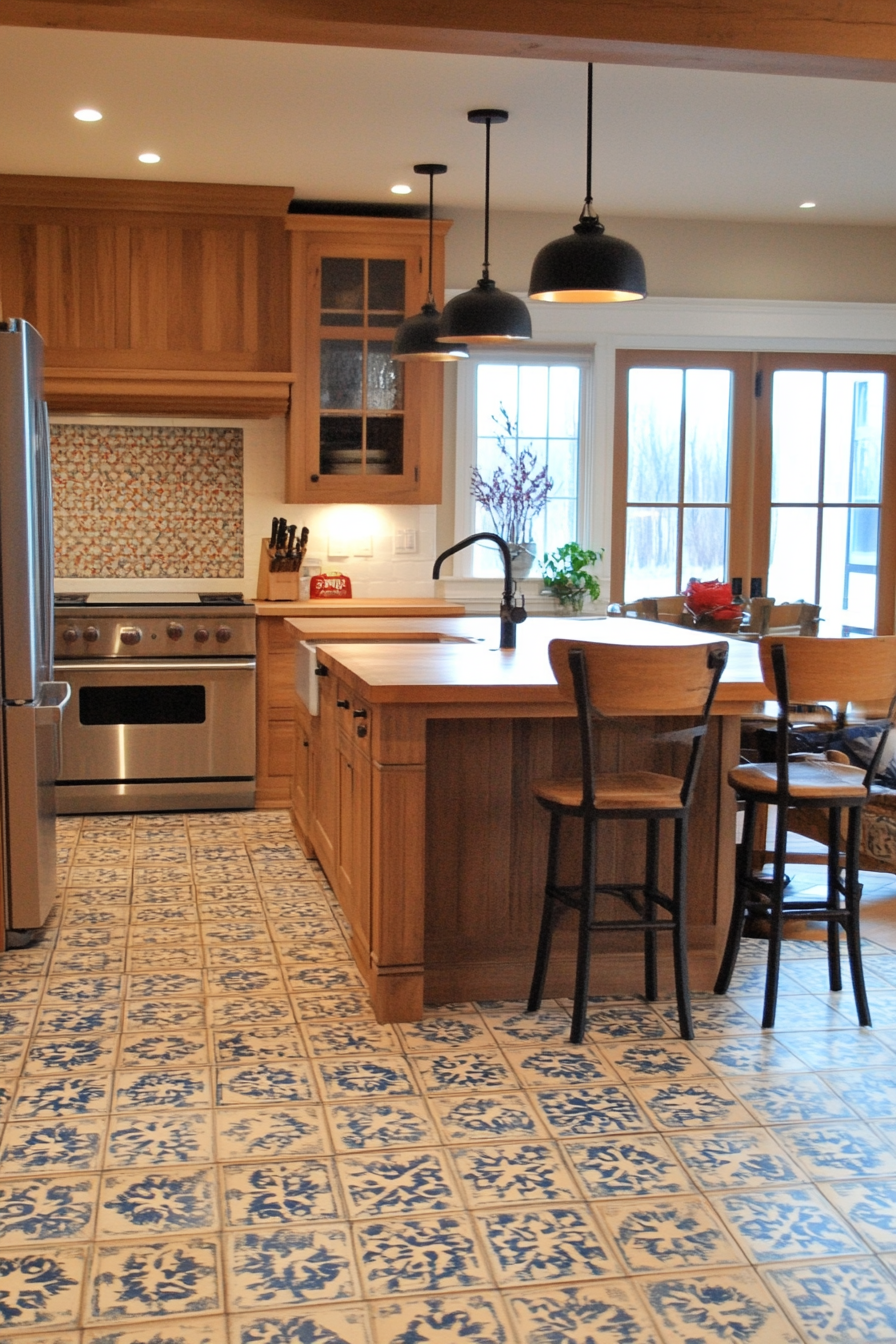 Heritage-inspired flooring with intricate patterns