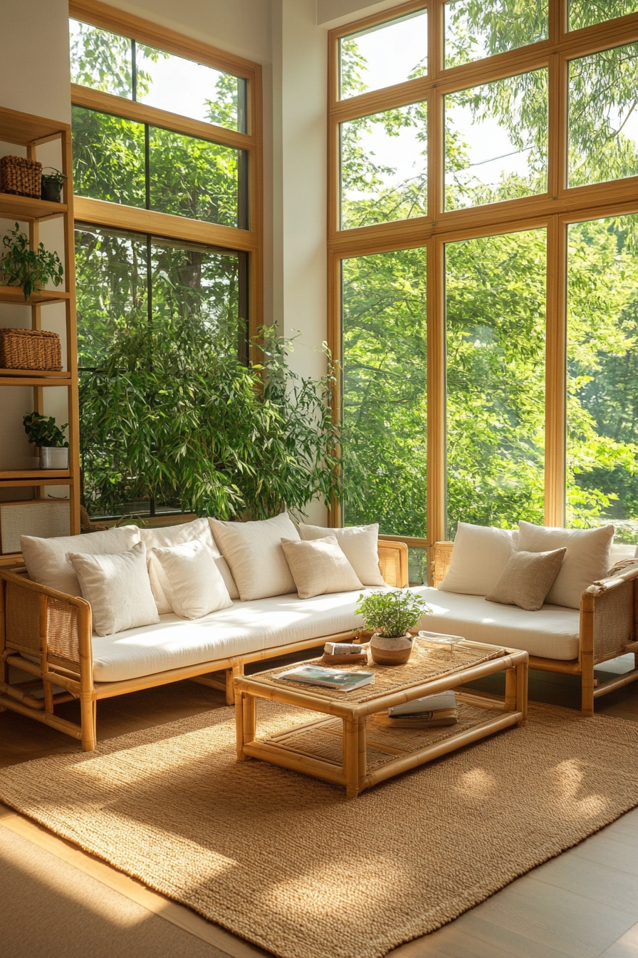 Clean-lined bamboo furniture with a minimalist design