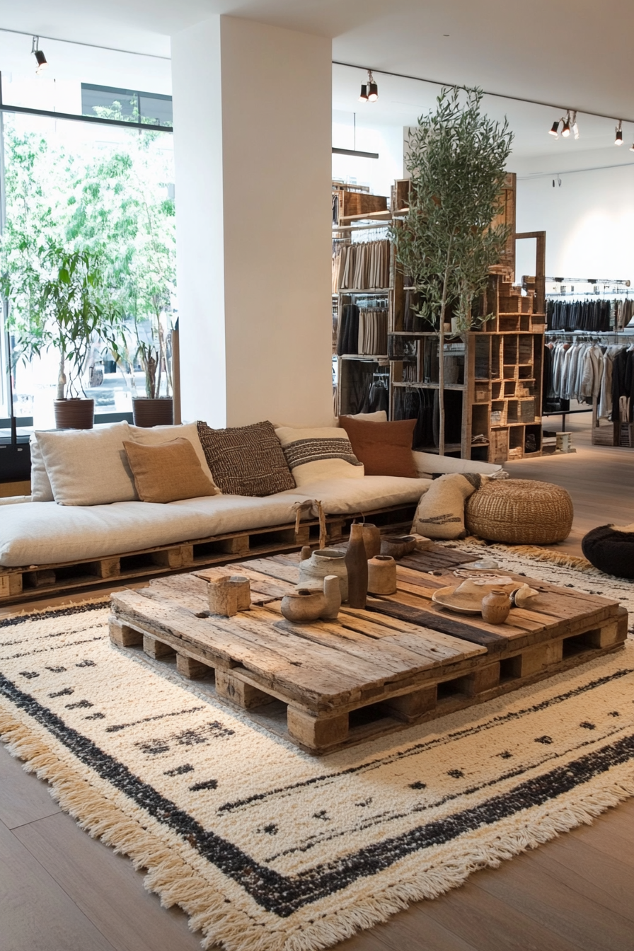 Modular seating crafted from recycled materials in a modern setting