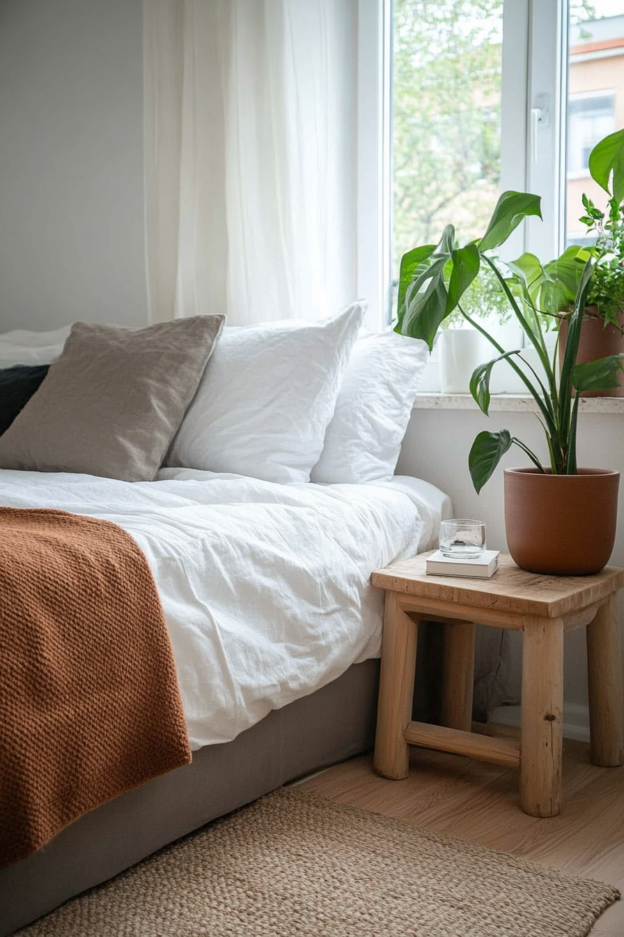 Scandinavian plants in minimalist ceramic pots