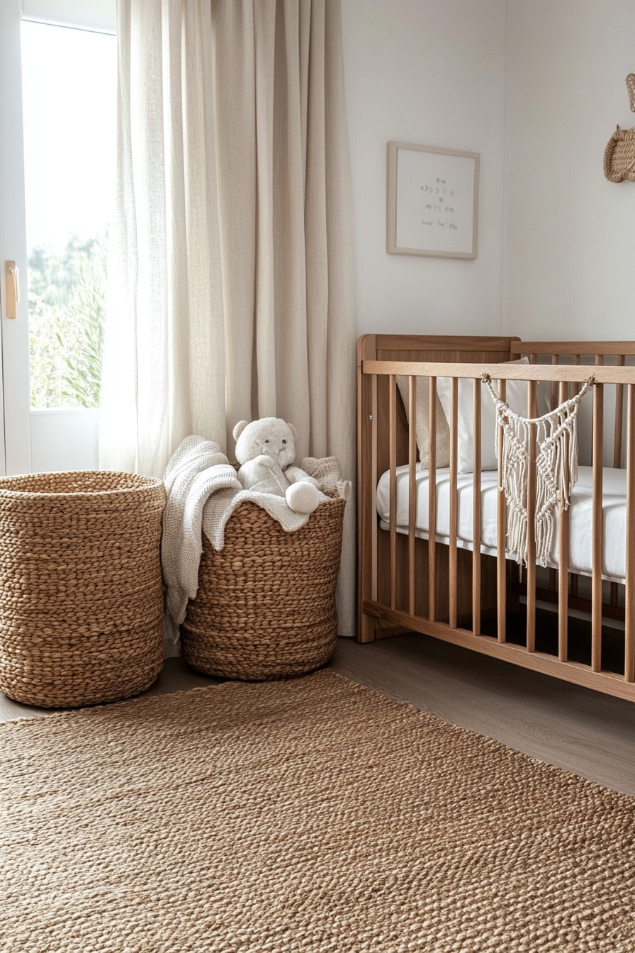 Minimalist neutral nursery details