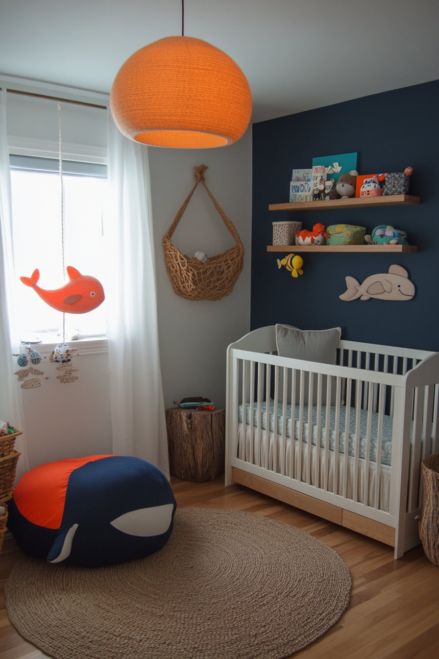 Underwater nursery decor details