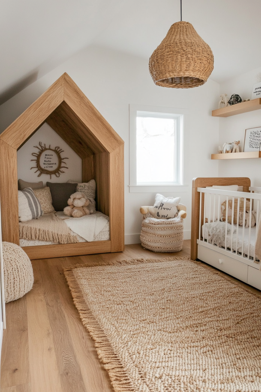 Scandinavian nursery with minimalist design