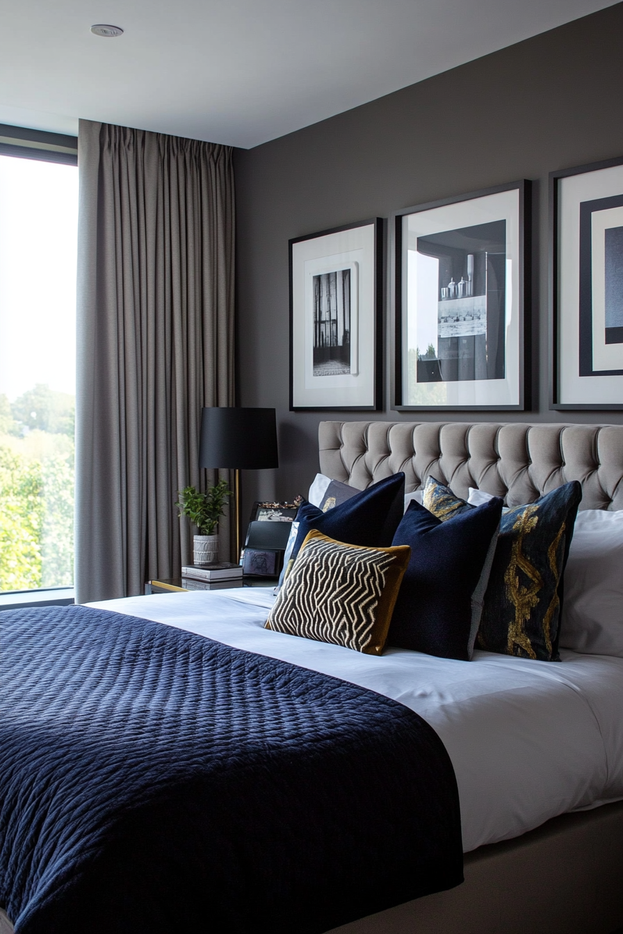 Elegant grey with velvet and silk design concept