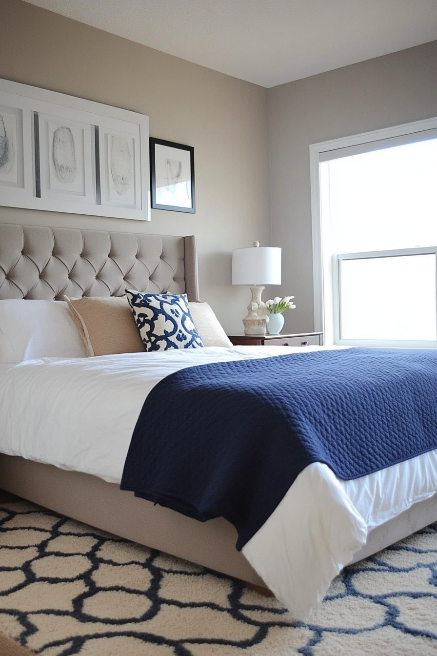 Grey and navy blue harmonious design concept