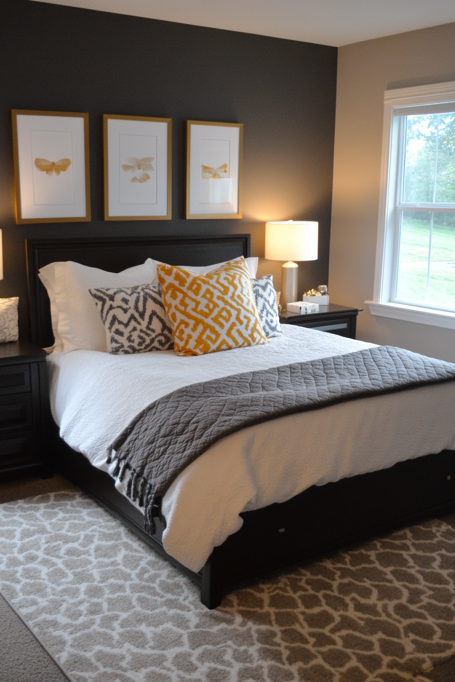 Luxurious grey with metallic gold touches design concept