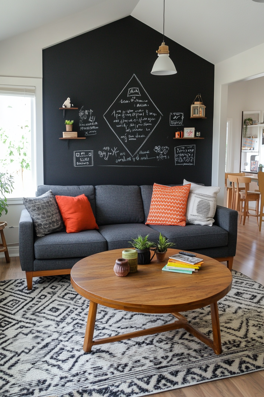 Chalkboard paint accent wall