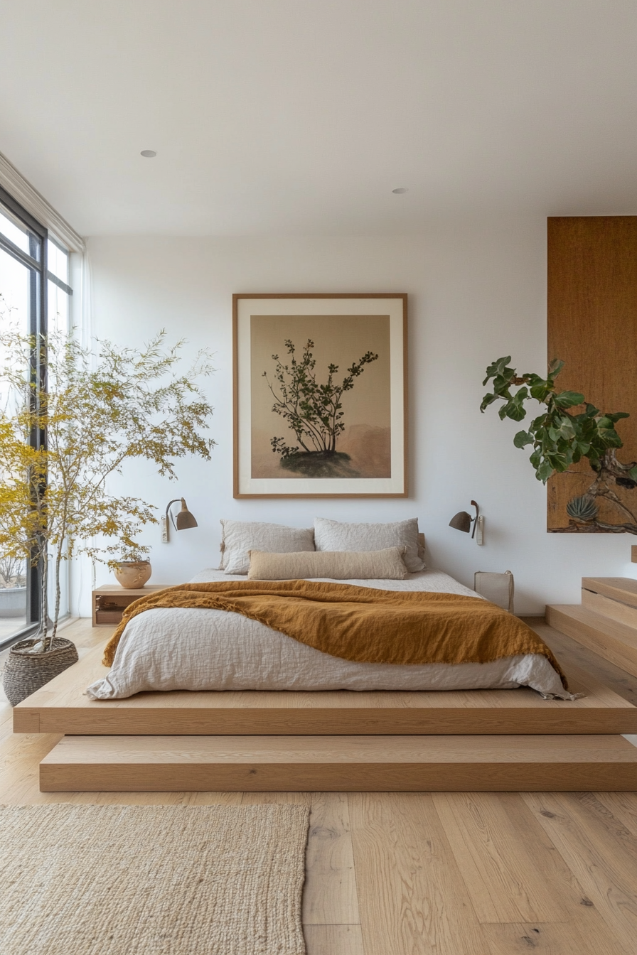 Close-up of low-profile bed details