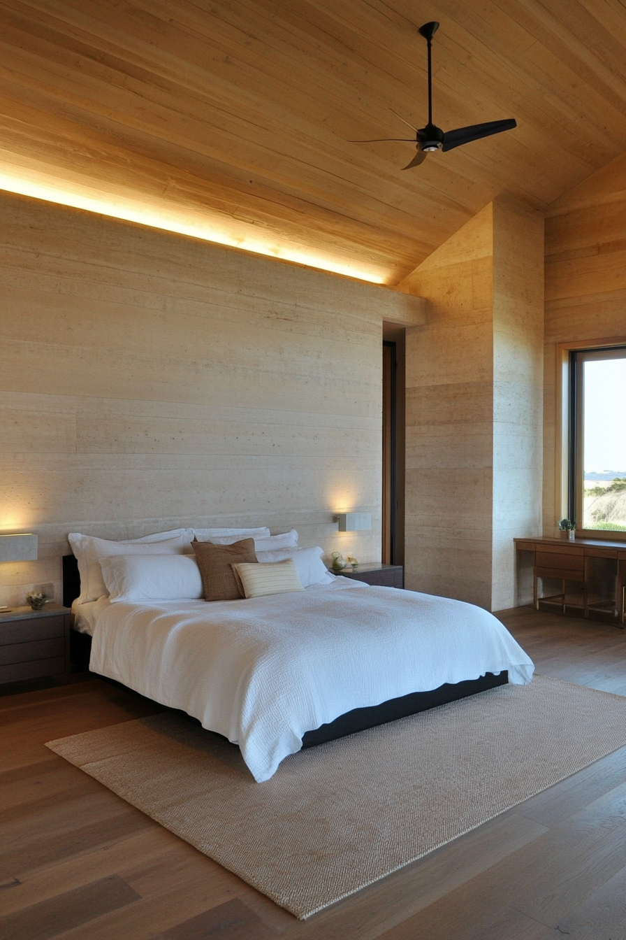 Calm bedroom with unadorned walls