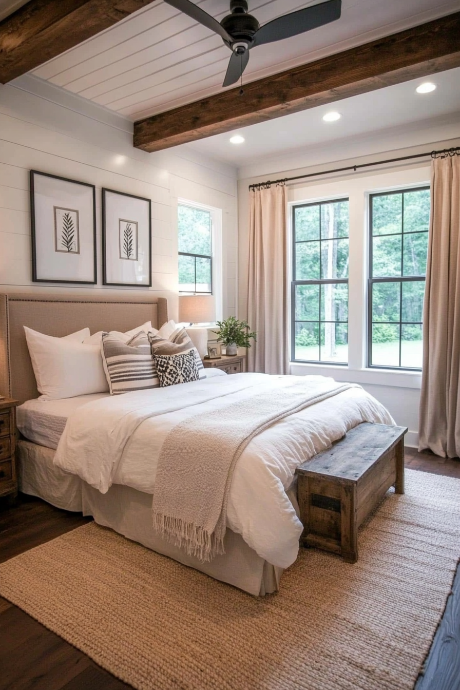 Close-up of galvanized decor and burlap drapery
