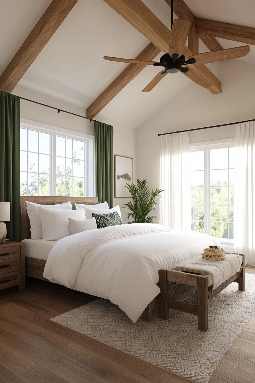 Soft sage drapes letting in natural light