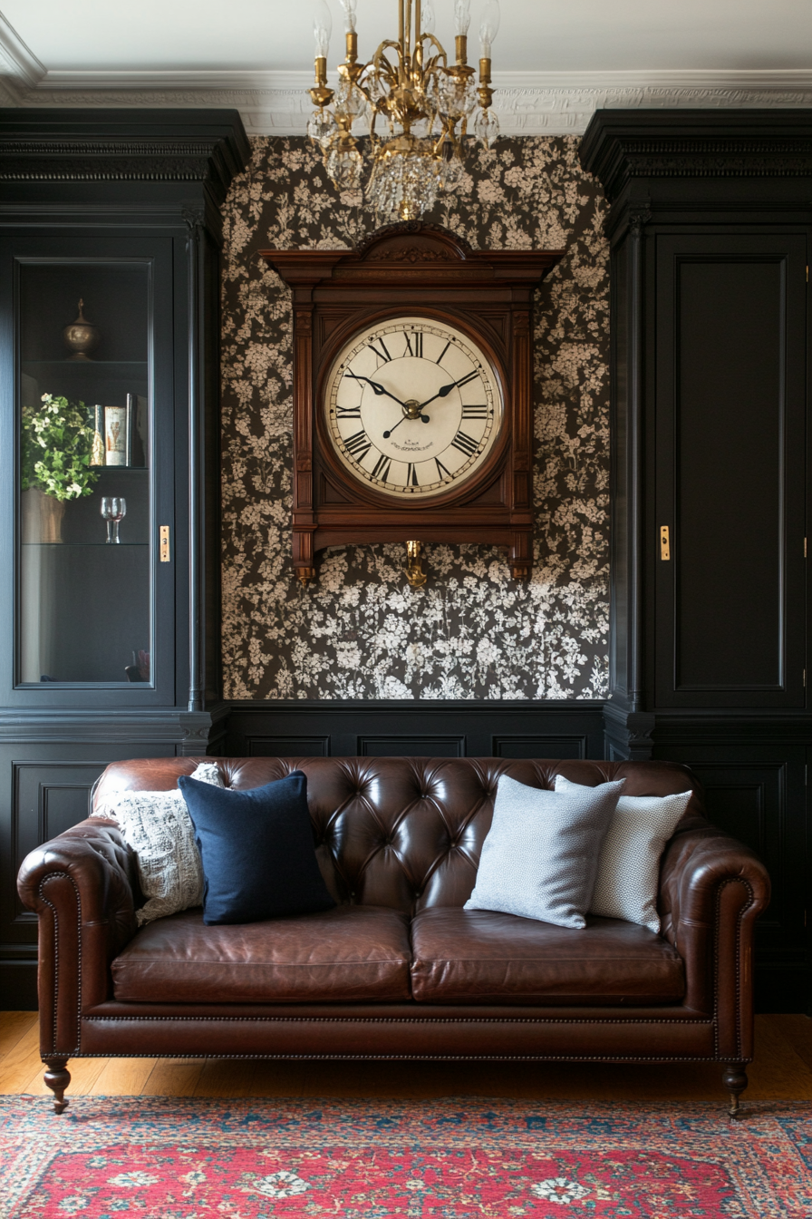 Grand Victorian clock on mantel