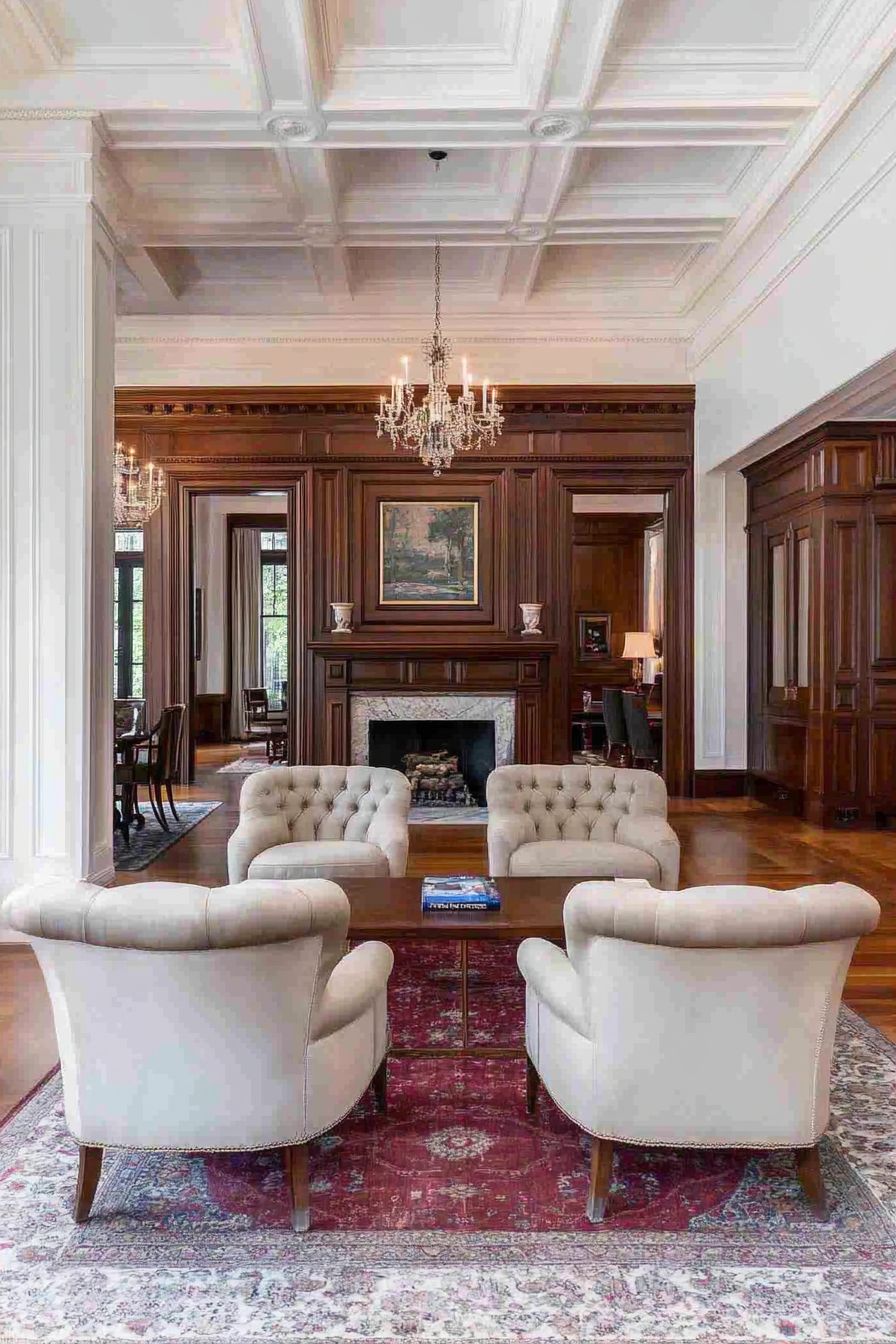 Mahogany furniture with intricate carvings