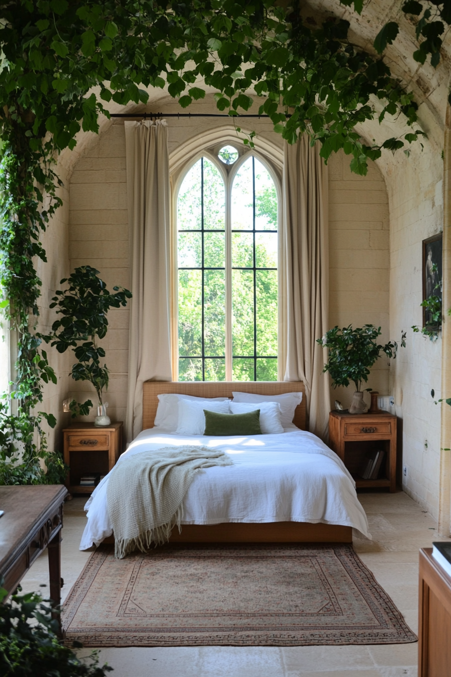 Overgrown ivy hanging from the ceiling