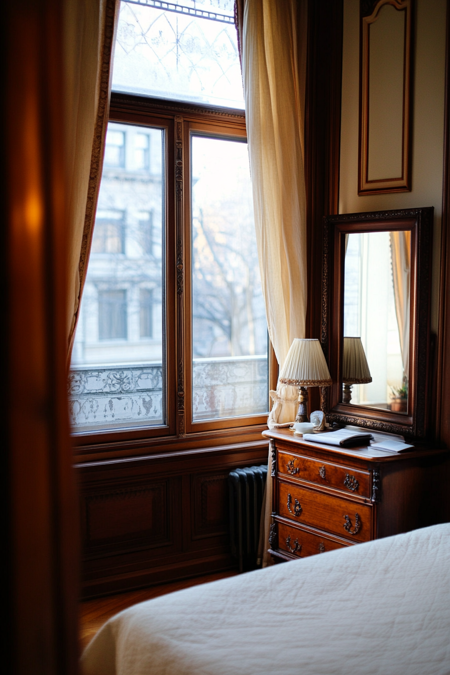 Antique mirrors with ornate carved frames